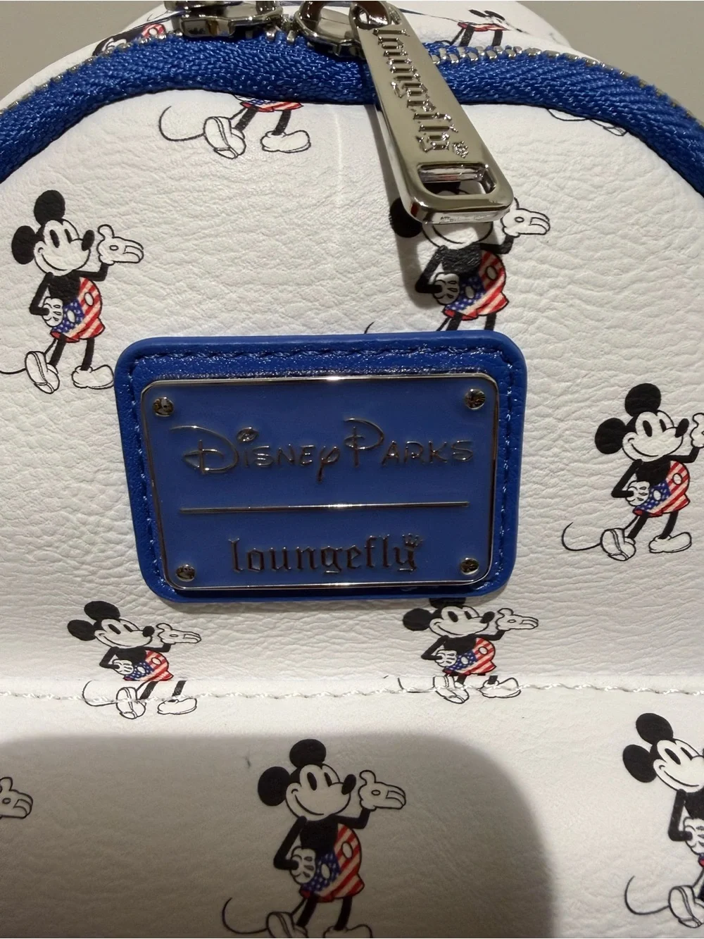 Loungefly White & Blue Mickey Mini Backpack
